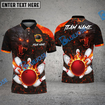 Frenzidea Bowling And Pins Flame Fenrir Customized Name 3D Shirt (4 Colors)