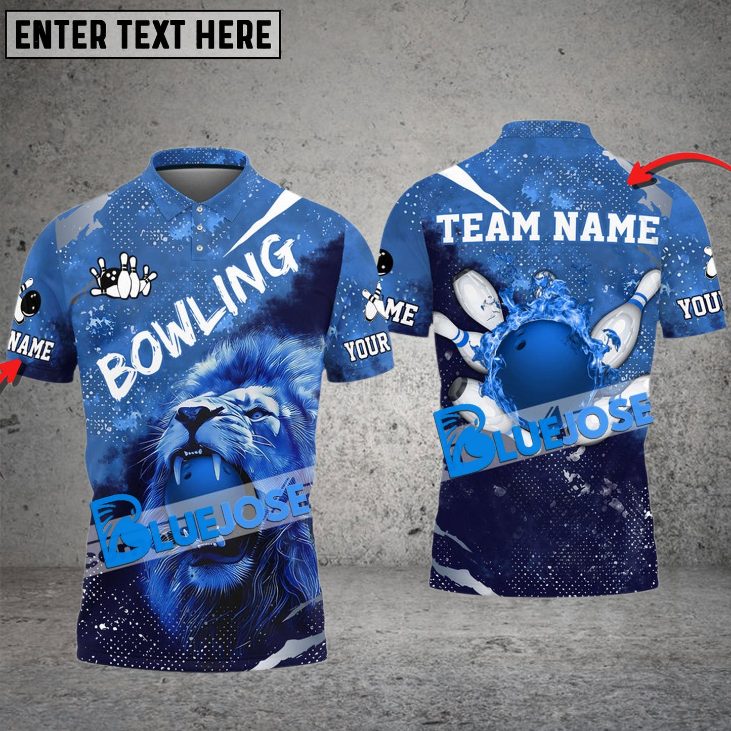 Frenzidea Bowling And Pins Lion Sport Jersey Customized Name 3D Shirt (4 Colors)