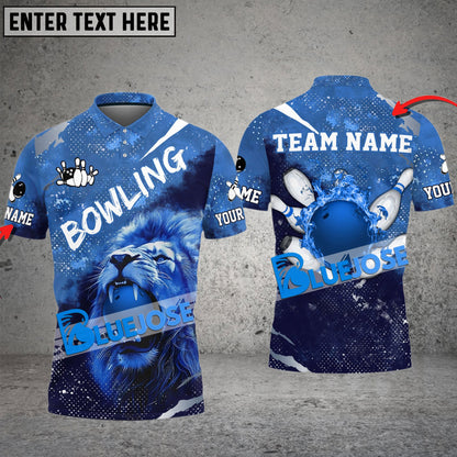 Frenzidea Bowling And Pins Lion Sport Jersey Customized Name 3D Shirt (4 Colors)