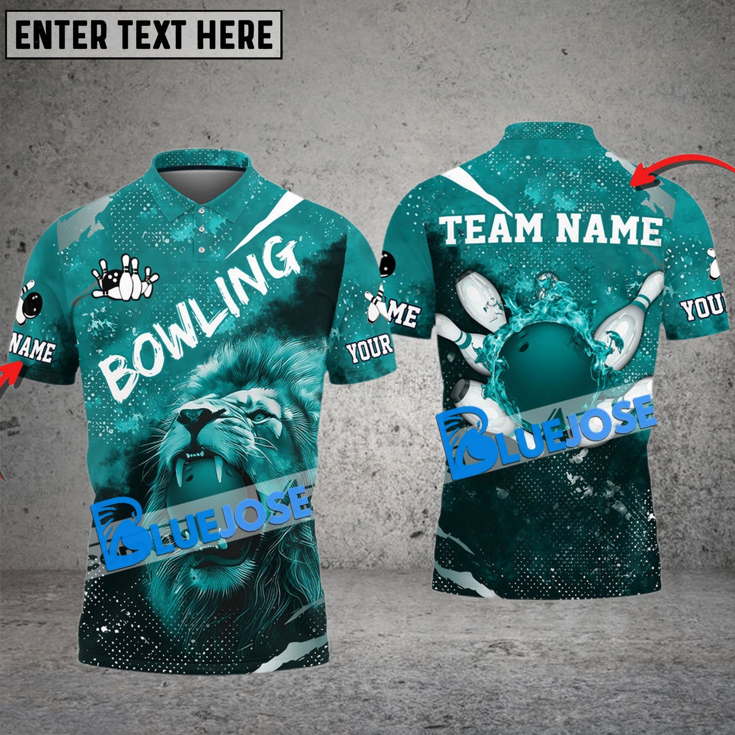 Frenzidea Bowling And Pins Lion Sport Jersey Customized Name 3D Shirt (4 Colors)