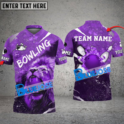 Frenzidea Bowling And Pins Lion Sport Jersey Customized Name 3D Shirt (4 Colors)