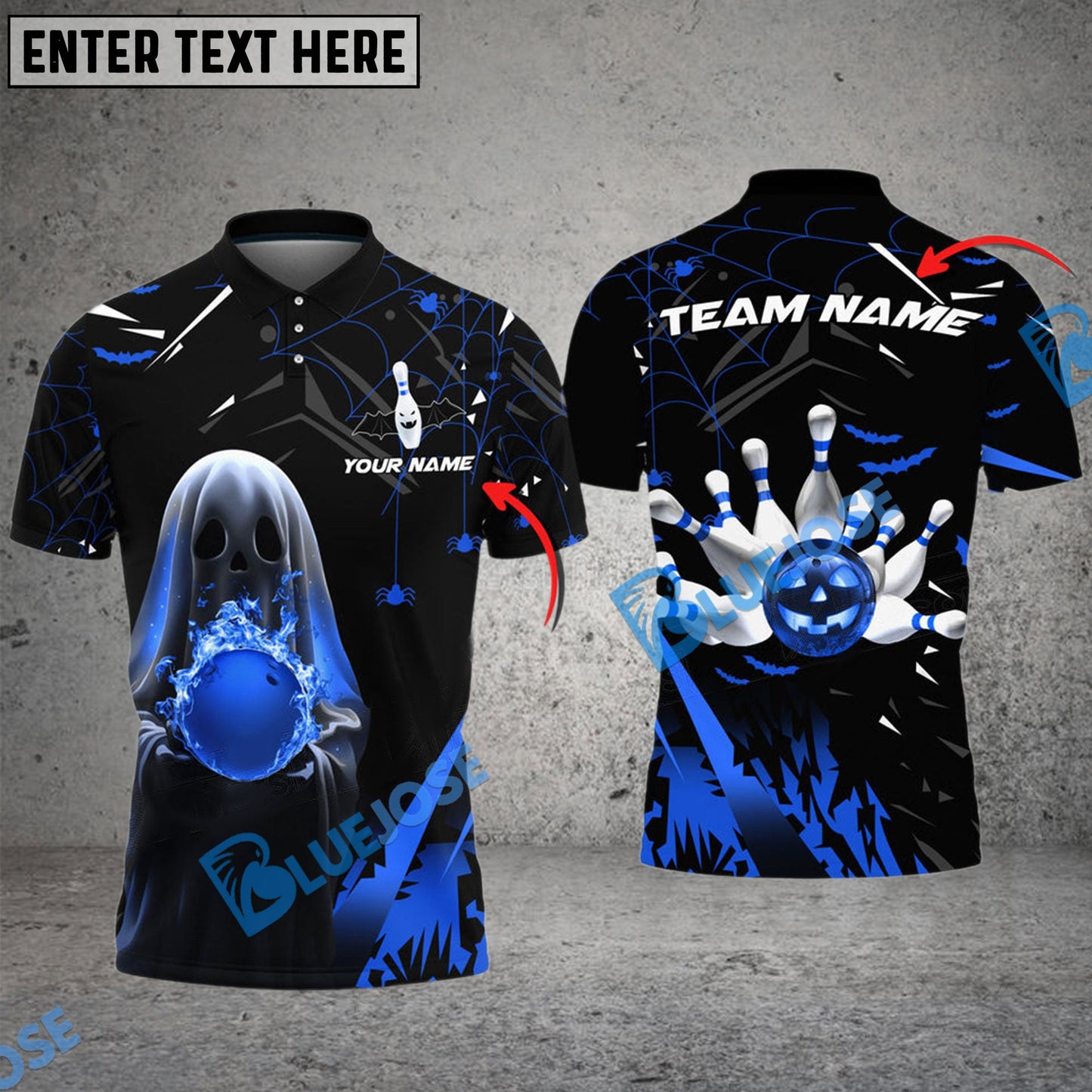 Frenzideas Bowling And Pins Halloween Ghost Customized Name 3D Shirt ( 6 Colors)