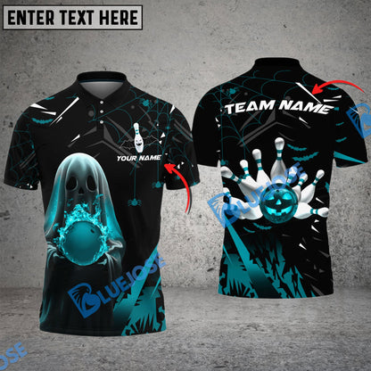 Frenzideas Bowling And Pins Halloween Ghost Customized Name 3D Shirt ( 6 Colors)