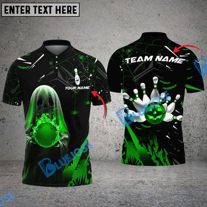 Frenzideas Bowling And Pins Halloween Ghost Customized Name 3D Shirt ( 6 Colors)
