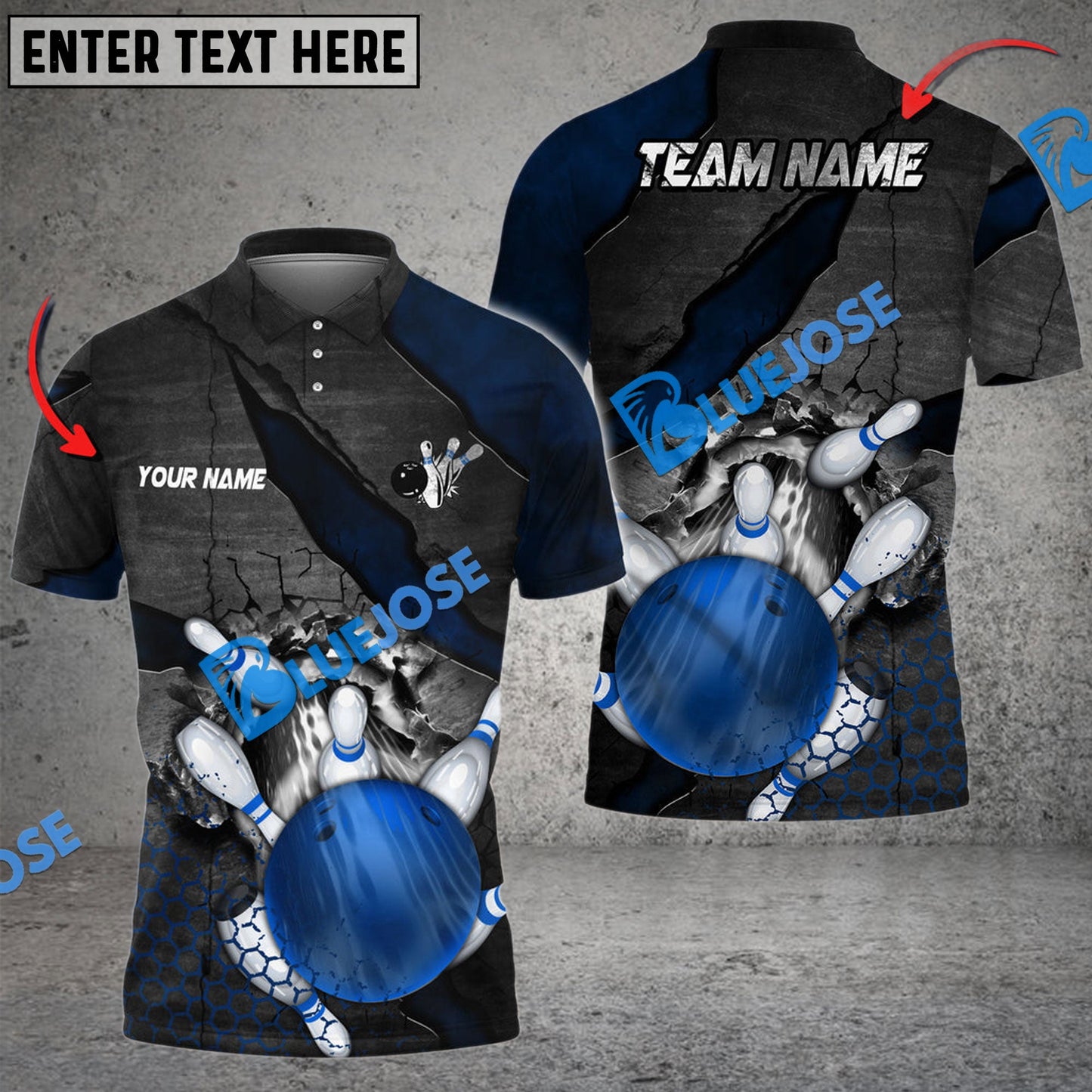 Frenzideas Bowling And Pins Hexagam Crack Multicolor Customized Name 3D Shirt ( 4 Colors )