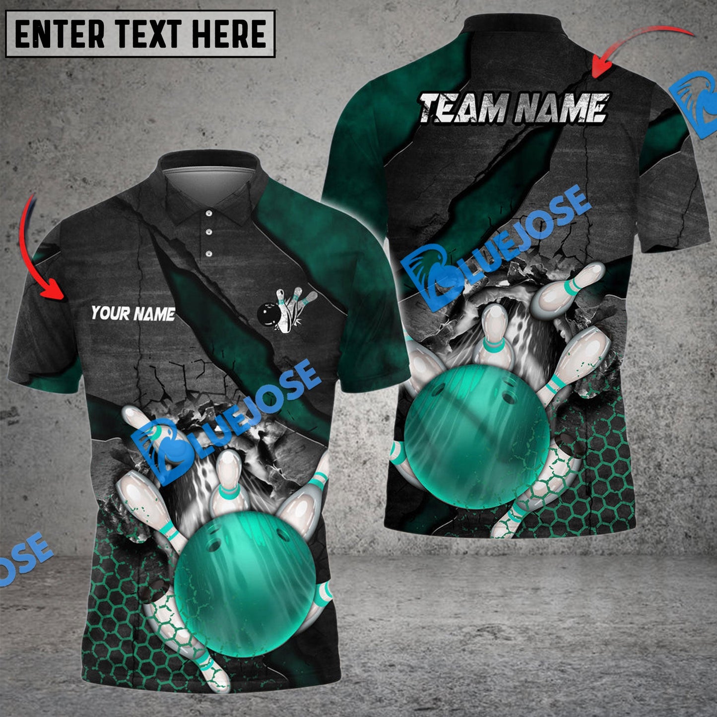 Frenzideas Bowling And Pins Hexagam Crack Multicolor Customized Name 3D Shirt ( 4 Colors )