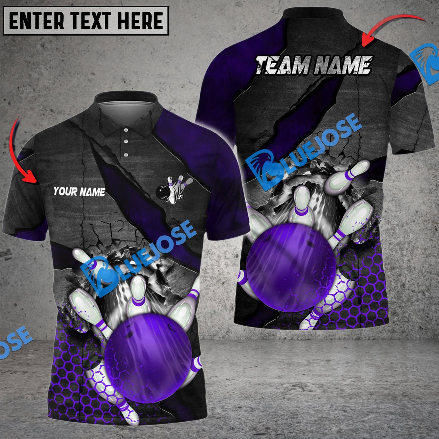 Frenzideas Bowling And Pins Hexagam Crack Multicolor Customized Name 3D Shirt ( 4 Colors )