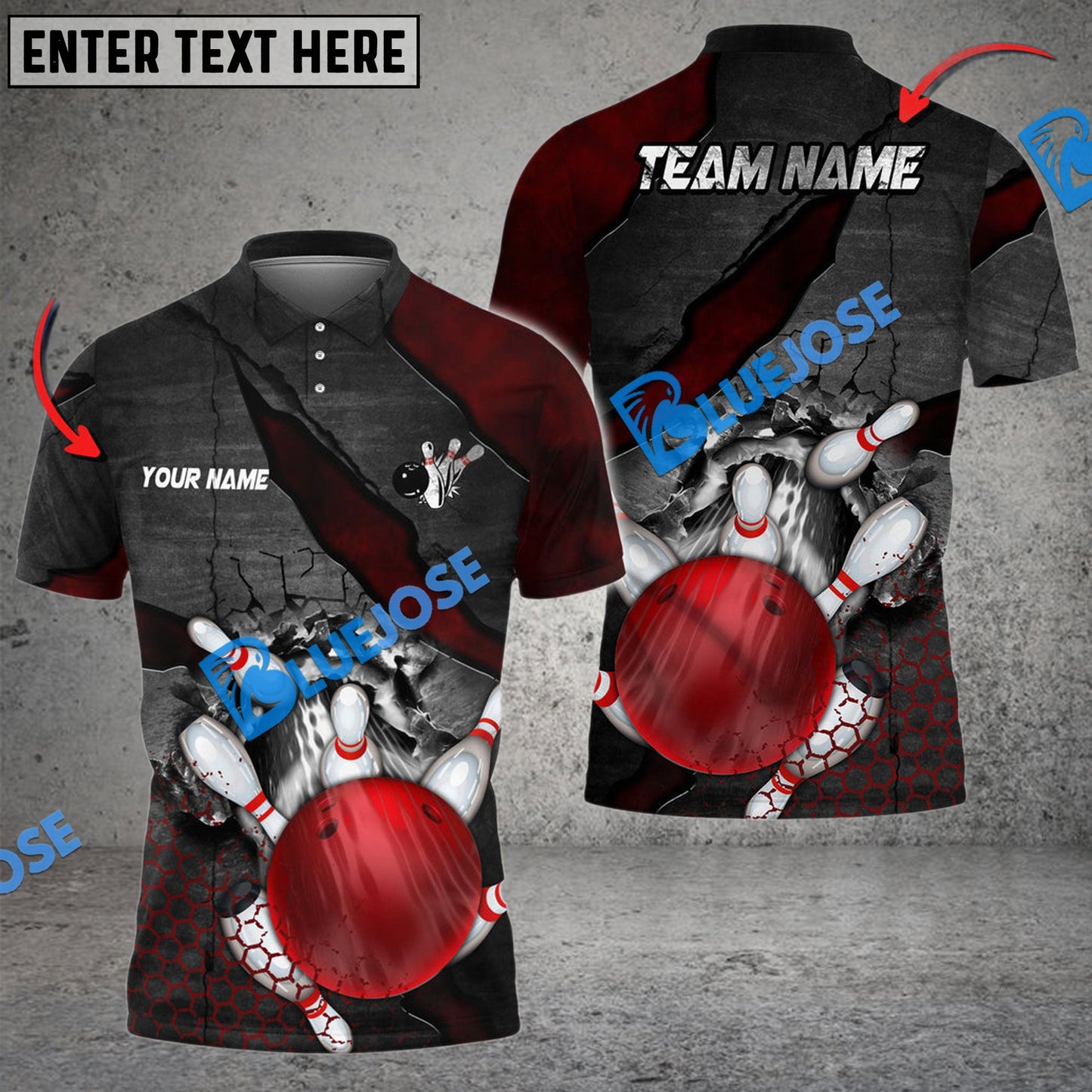 Frenzideas Bowling And Pins Hexagam Crack Multicolor Customized Name 3D Shirt ( 4 Colors )
