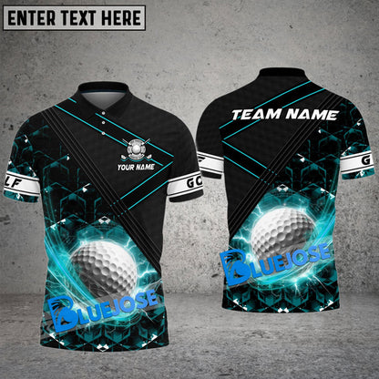 Frenzidea Golf Glowing Ball Customized Name, Team Name 3D Shirts ( 6 Colors)