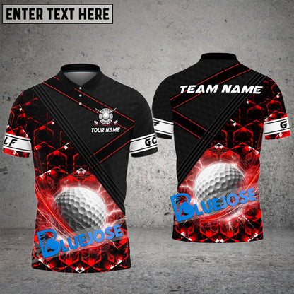 Frenzidea Golf Glowing Ball Customized Name, Team Name 3D Shirts ( 6 Colors)