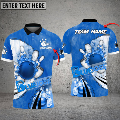 Frenzideas Bowling And Pins Flaming Sport Jersey Multicolor Customized Name 3D Shirt ( 4 Colors )