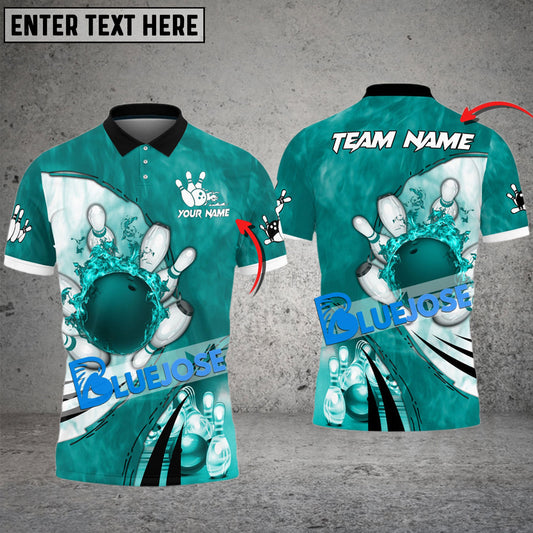 Frenzideas Bowling And Pins Flaming Sport Jersey Multicolor Customized Name 3D Shirt ( 4 Colors )