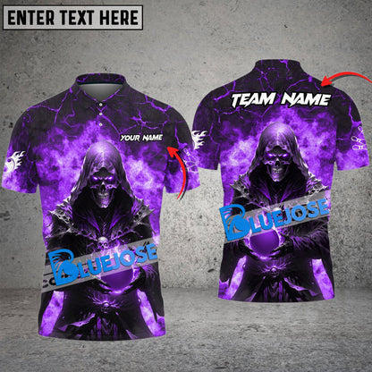 Frenzideas Bowling And Pins Flame Magician Multicolor Customized Name 3D Shirt ( 4 Colors )