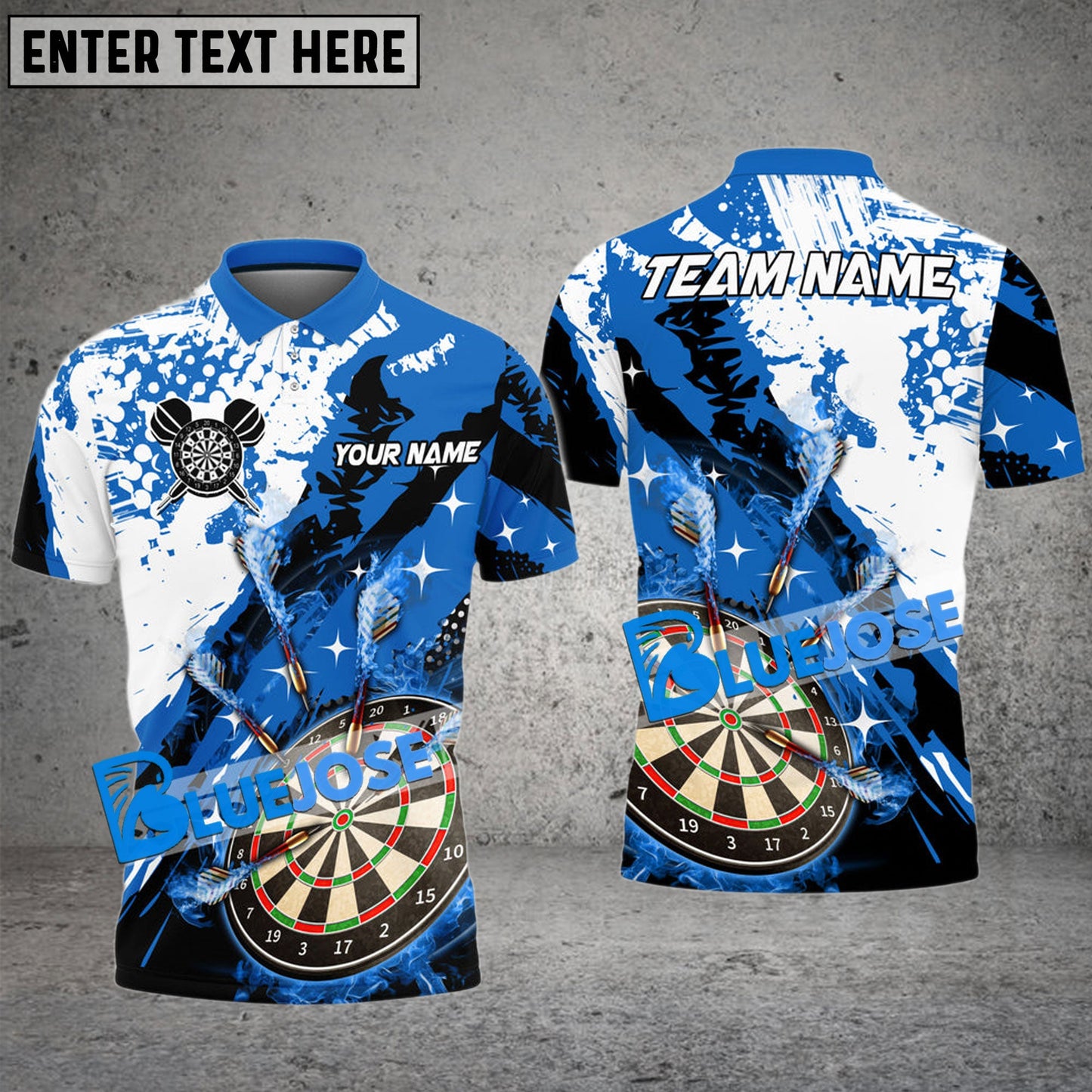 Frenzidea Darts Paint Slash Flame Personalized Name, Team Name 3D Shirt (4 Colors)