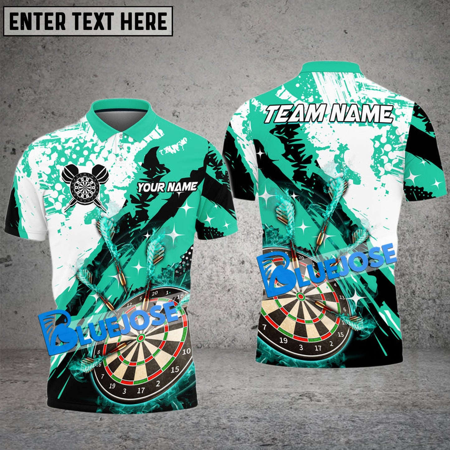 Frenzidea Darts Paint Slash Flame Personalized Name, Team Name 3D Shirt (4 Colors)