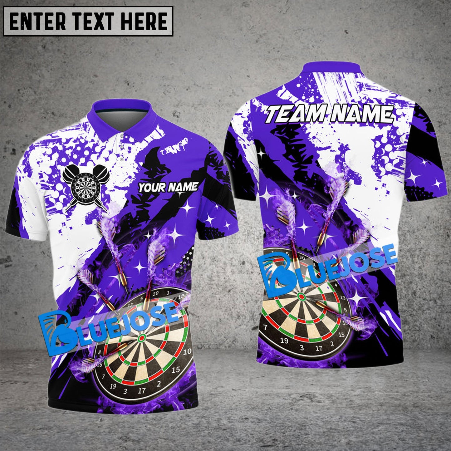 Frenzidea Darts Paint Slash Flame Personalized Name, Team Name 3D Shirt (4 Colors)