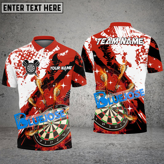 Frenzidea Darts Paint Slash Flame Personalized Name, Team Name 3D Shirt (4 Colors)