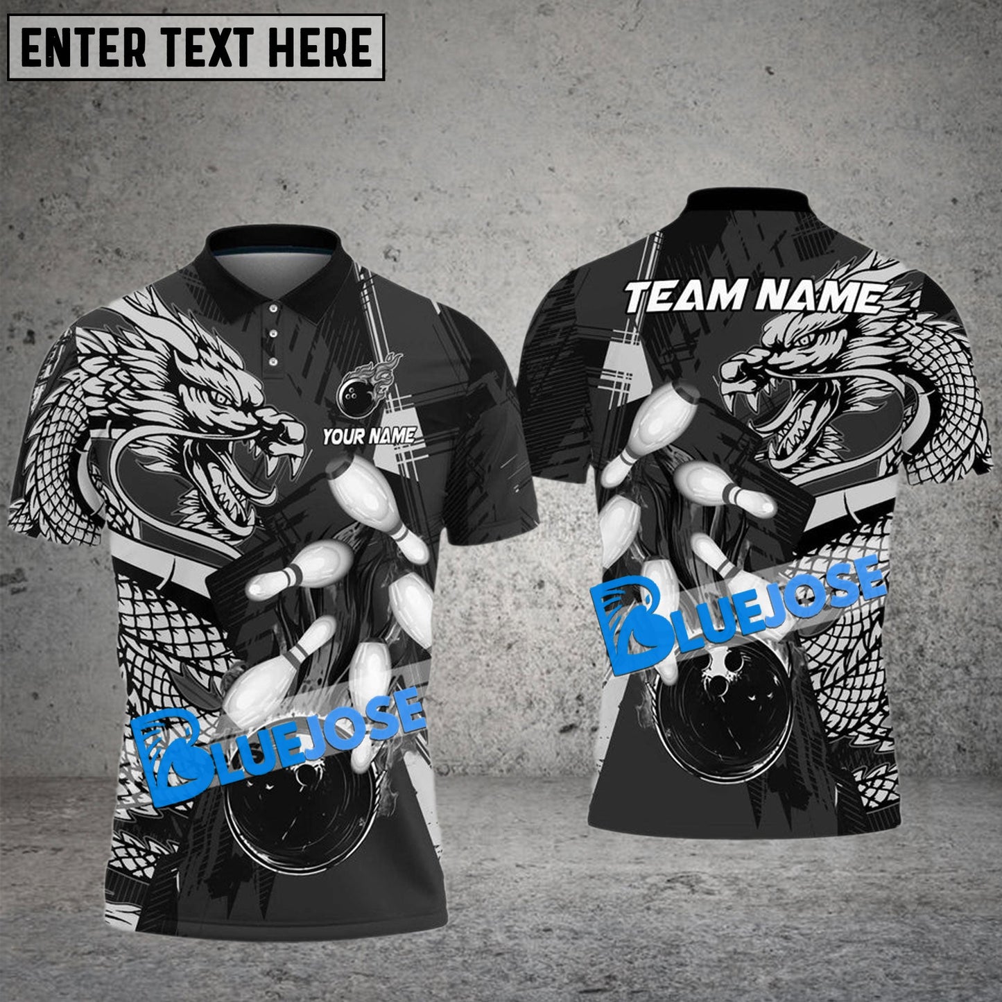 Frenzidea Bowling And Pins Dragon Flame Fire Customized Name 3D Shirt (4 Colors)