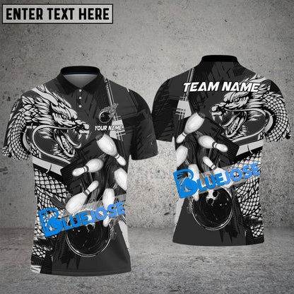 Frenzidea Bowling And Pins Dragon Flame Fire Customized Name 3D Shirt (4 Colors)