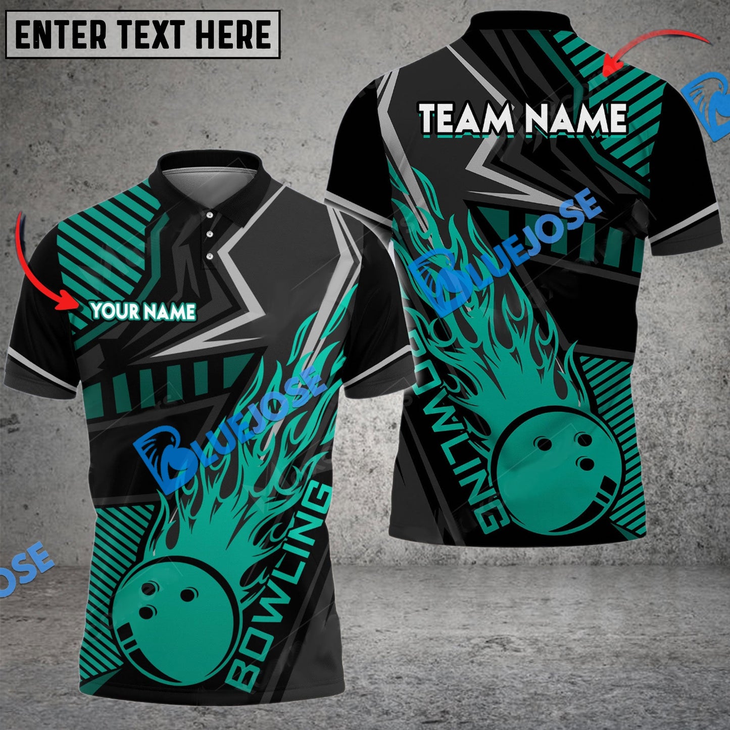 Frenzideas Bowling And Pins Flame Sport Jersey Multicolor Customized Name 3D Shirt ( 4 Colors )