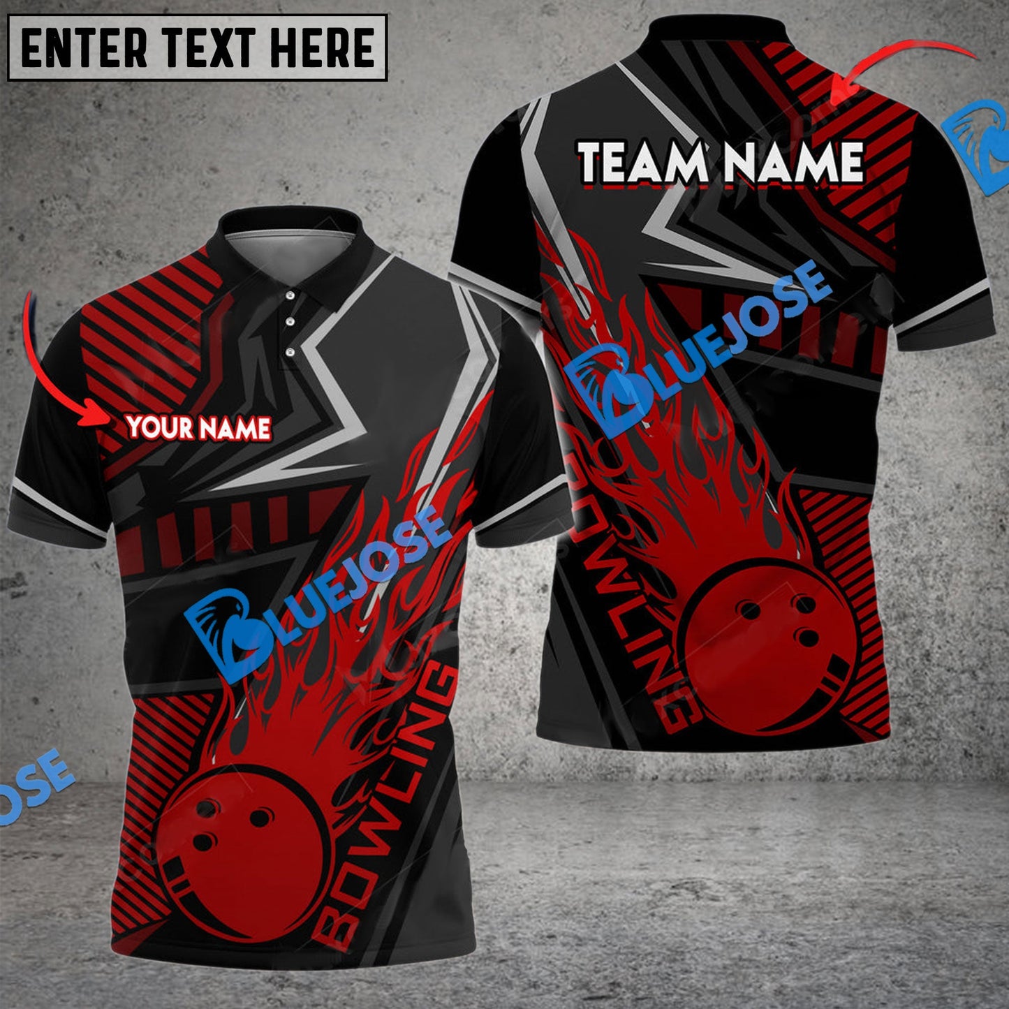 Frenzideas Bowling And Pins Flame Sport Jersey Multicolor Customized Name 3D Shirt ( 4 Colors )