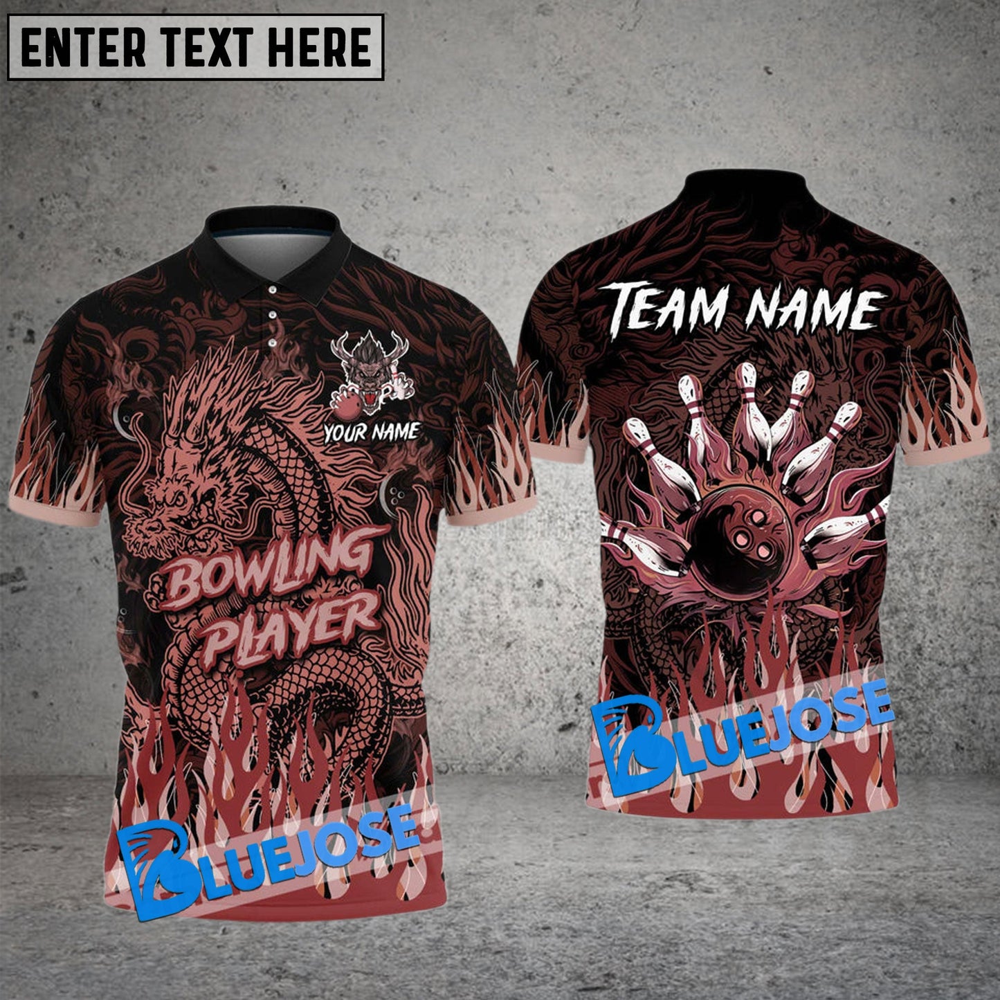 Frenzideas Bowling And Pins Upper High Dragon Customized Name 3D Shirt ( 6 Colors)
