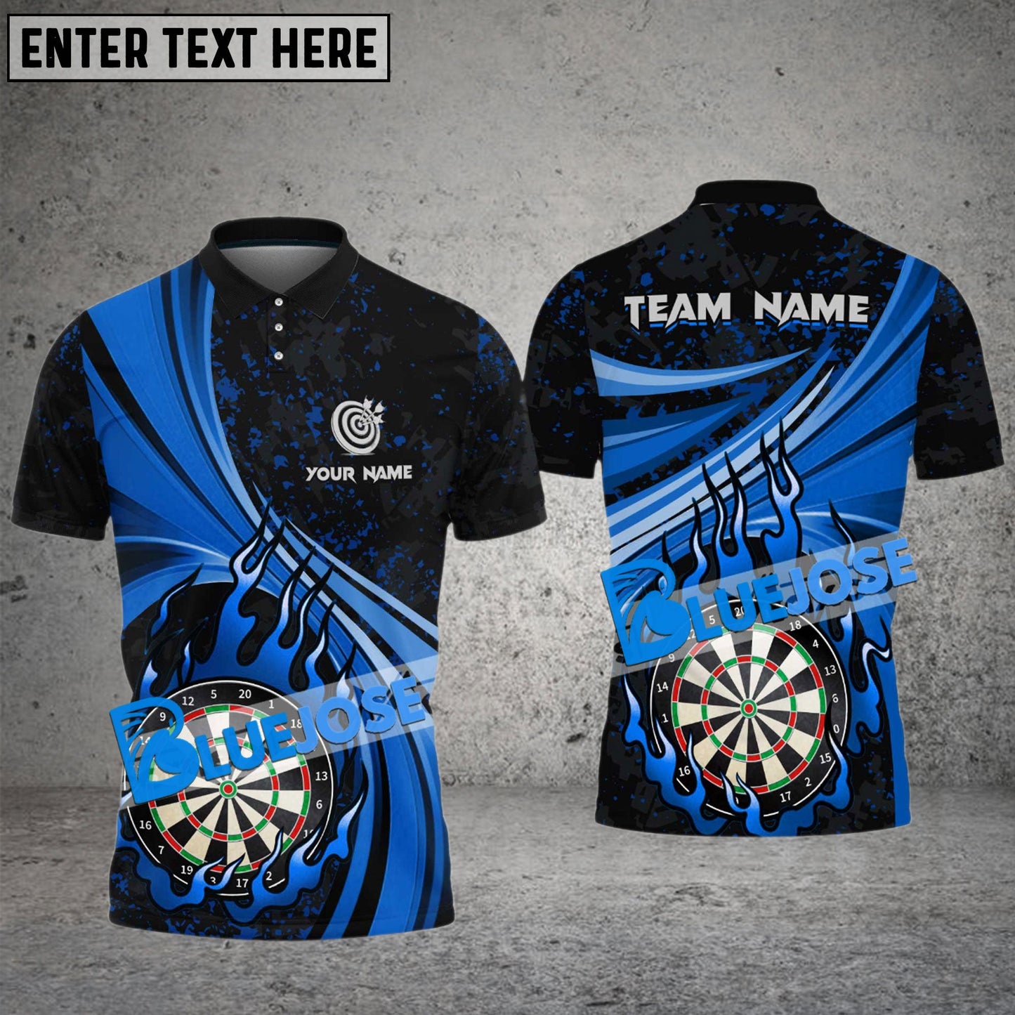 Frenzidea Darts Animated Flame Personalized Name, Team Name 3D Shirt (4 Colors)