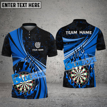 Frenzidea Darts Animated Flame Personalized Name, Team Name 3D Shirt (4 Colors)