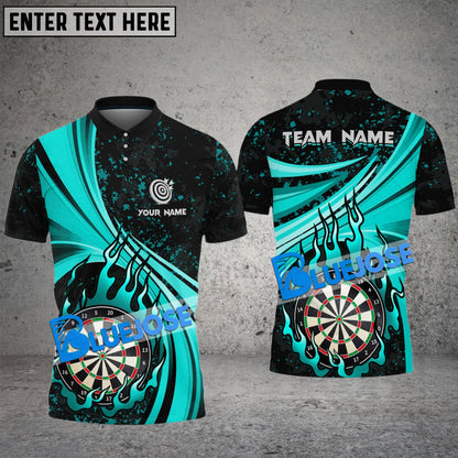 Frenzidea Darts Animated Flame Personalized Name, Team Name 3D Shirt (4 Colors)