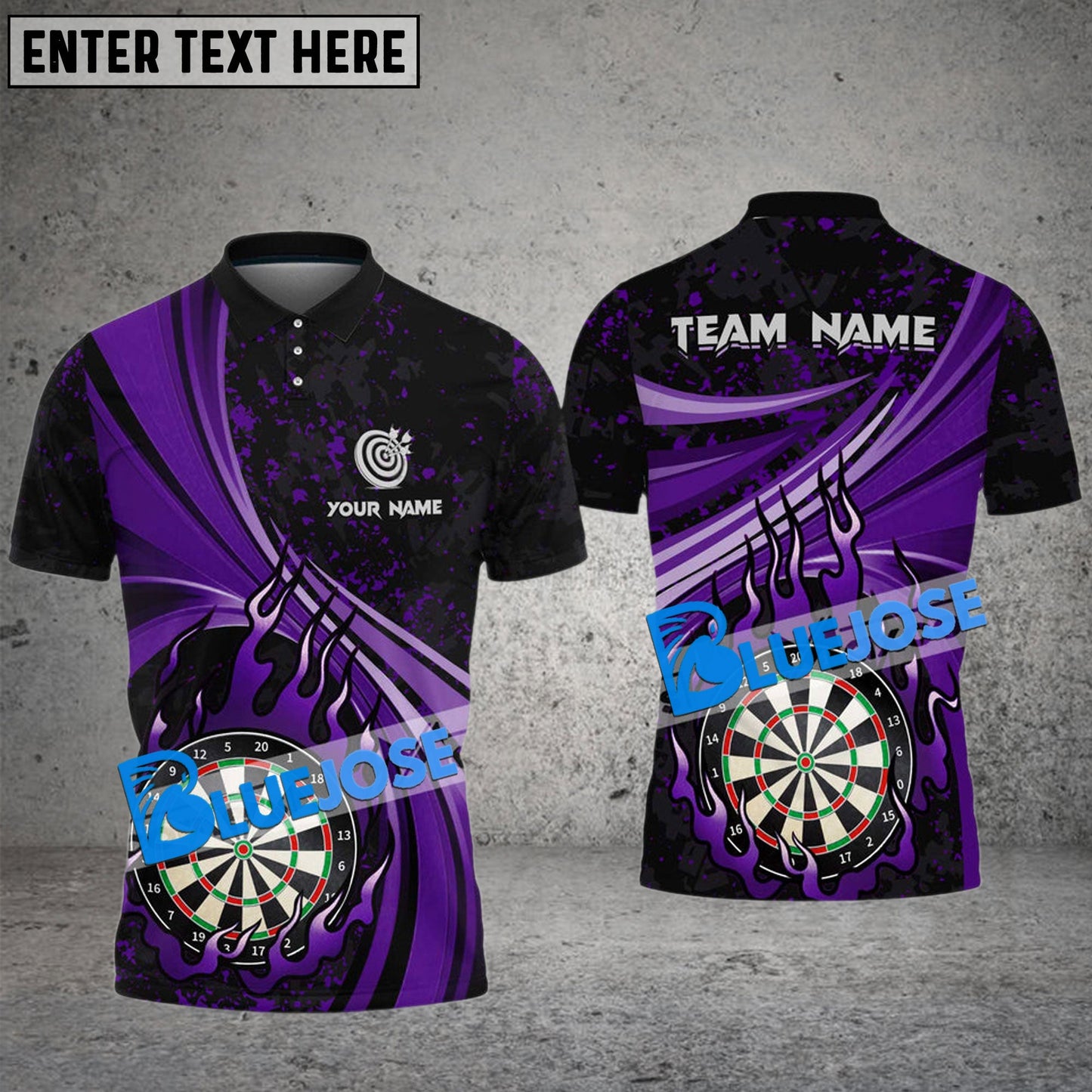 Frenzidea Darts Animated Flame Personalized Name, Team Name 3D Shirt (4 Colors)