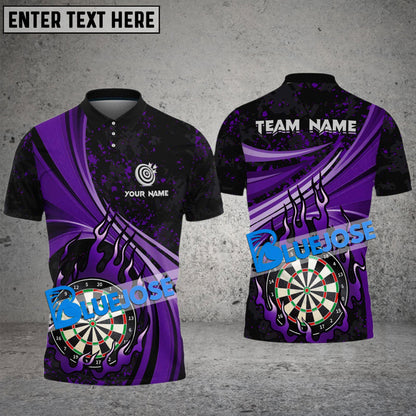 Frenzidea Darts Animated Flame Personalized Name, Team Name 3D Shirt (4 Colors)