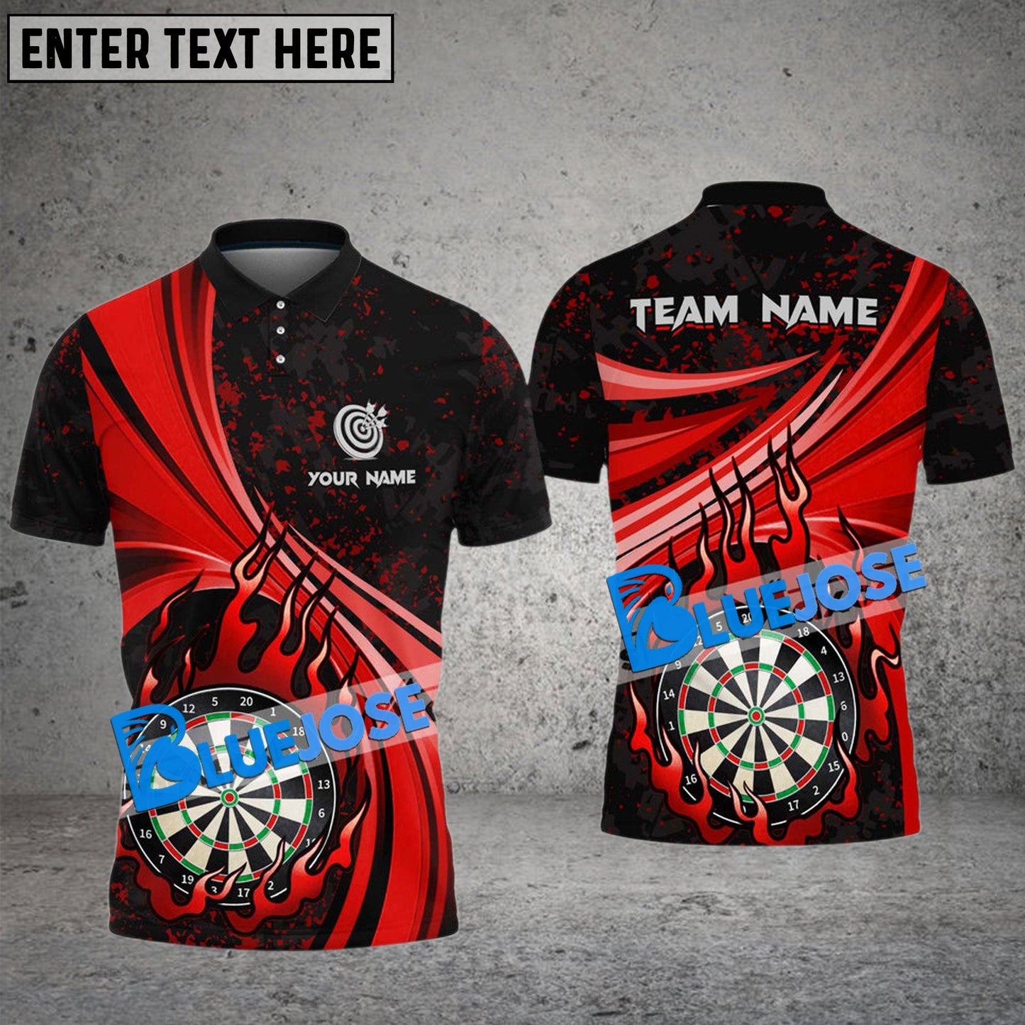 Frenzidea Darts Animated Flame Personalized Name, Team Name 3D Shirt (4 Colors)