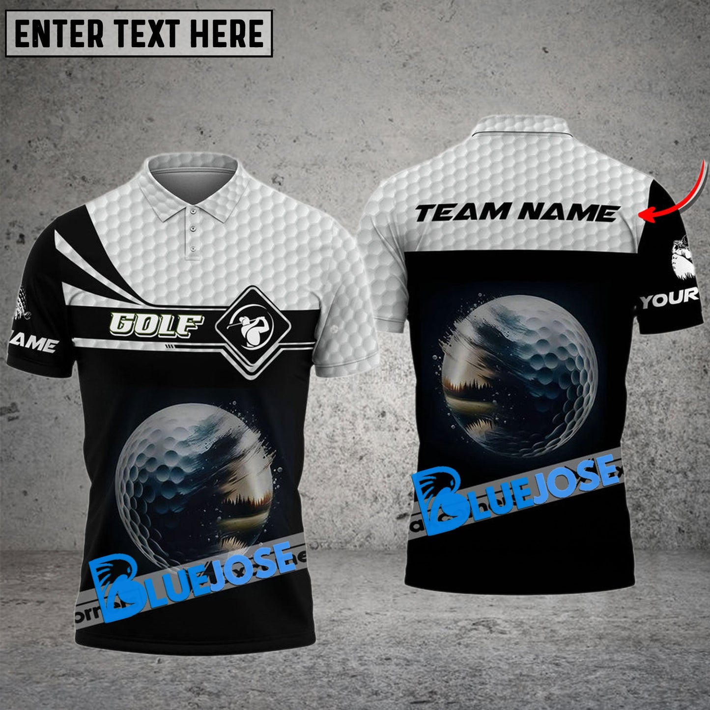 Frenzidea Golf Ball Customized Name, Team Name 3D Shirts (4 Colors)