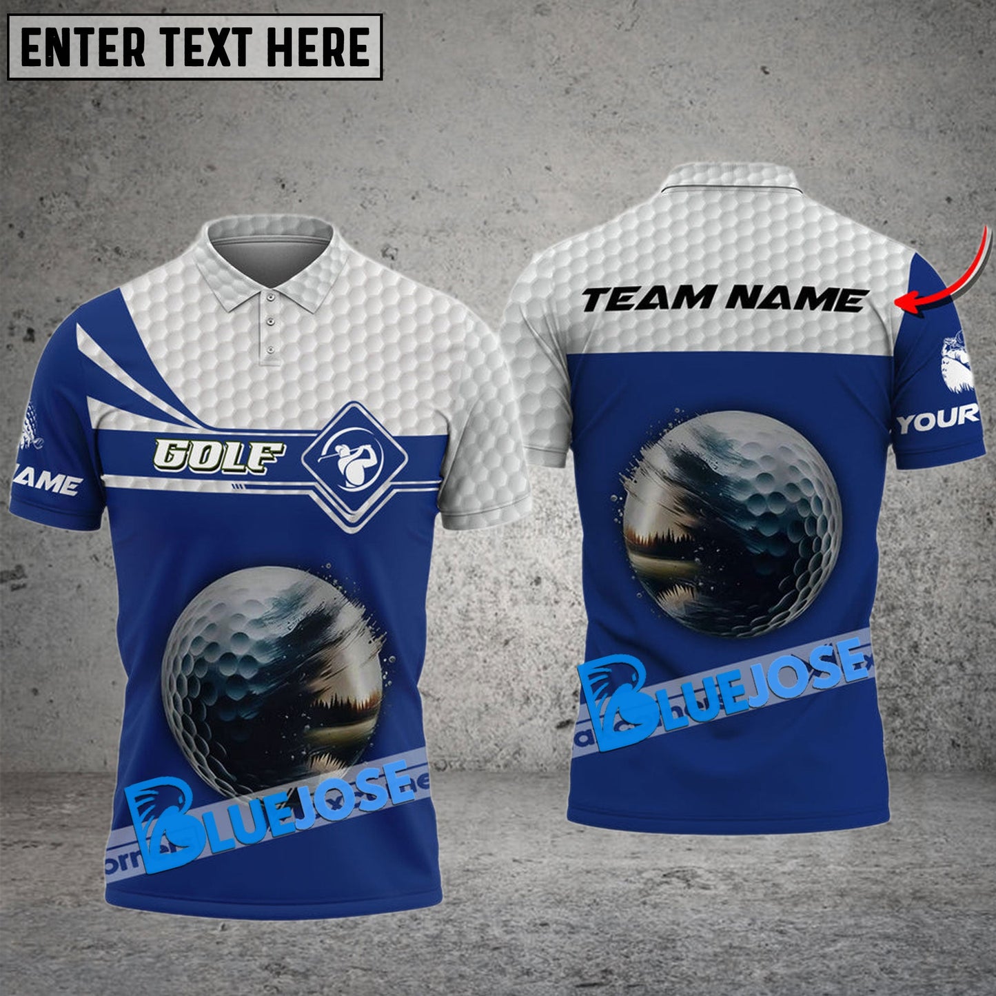 Frenzidea Golf Ball Customized Name, Team Name 3D Shirts (4 Colors)