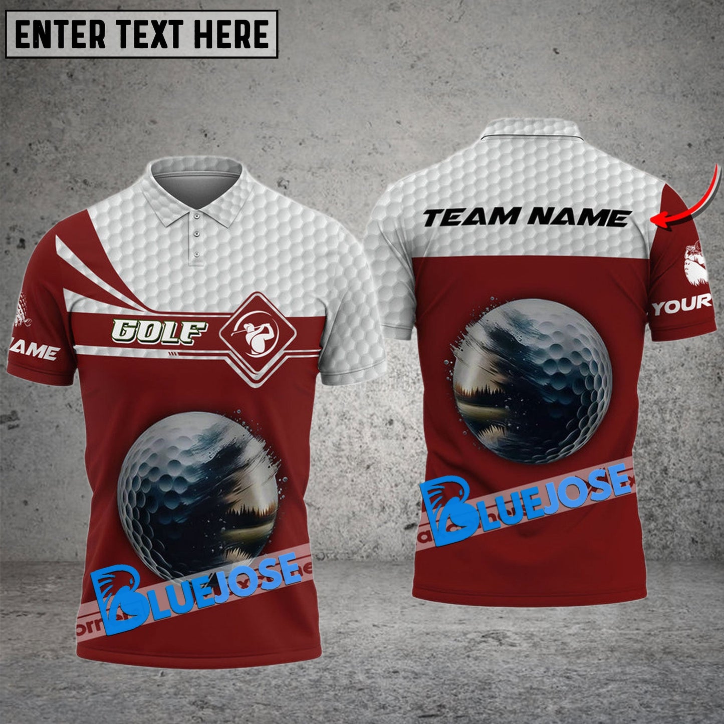 Frenzidea Golf Ball Customized Name, Team Name 3D Shirts (4 Colors)