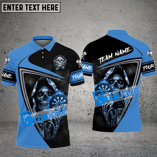 Frenzidea Darts Fire Flame Skull Personalized Name, Team Name 3D Shirt (4 Colors)