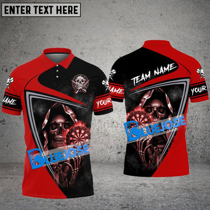 Frenzidea Darts Fire Flame Skull Personalized Name, Team Name 3D Shirt (4 Colors)