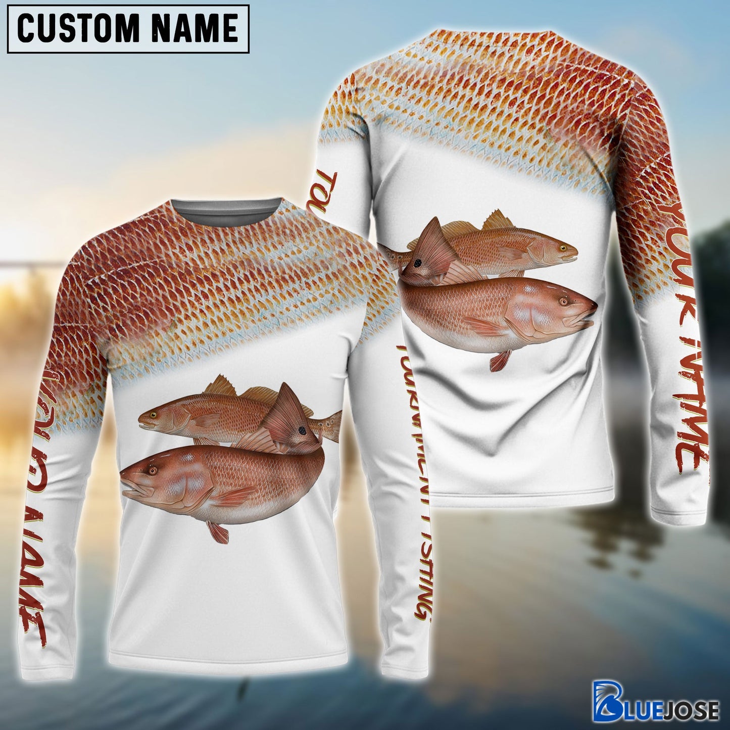Frenzidea Personalized Red Fish Puppy Drum Tournament Fishing 3D Shirts