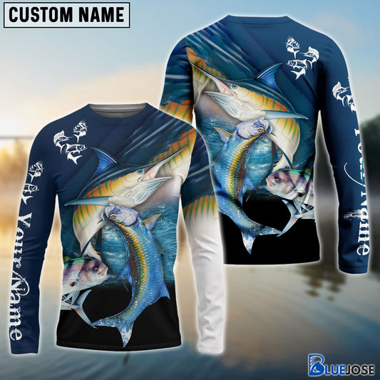 Frenzidea Customize Name Fishing Atlantic Sailfish, Roosterfish, Tarpon 3D Shirts