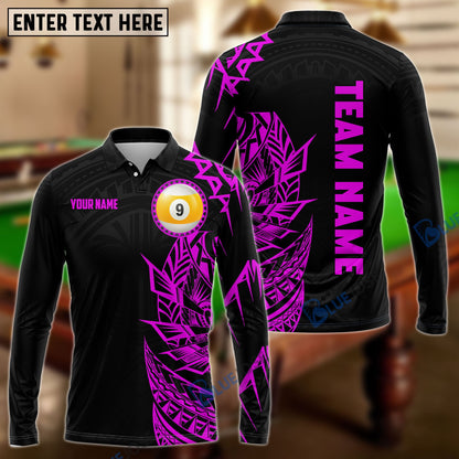 Frenzidea Billiards Viking Pink & Black Pattern Personalized Name, Team Name Shirt