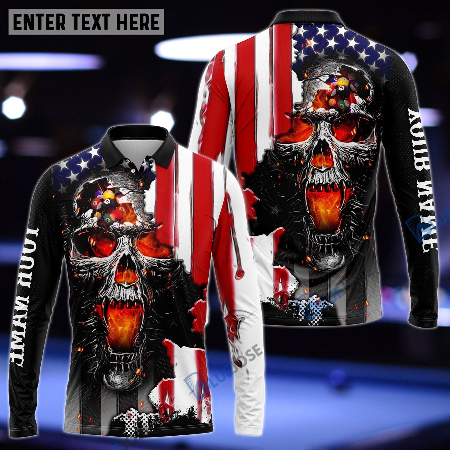Frenzidea Billiards Ace Essentials Personalized Name 3D Shirt