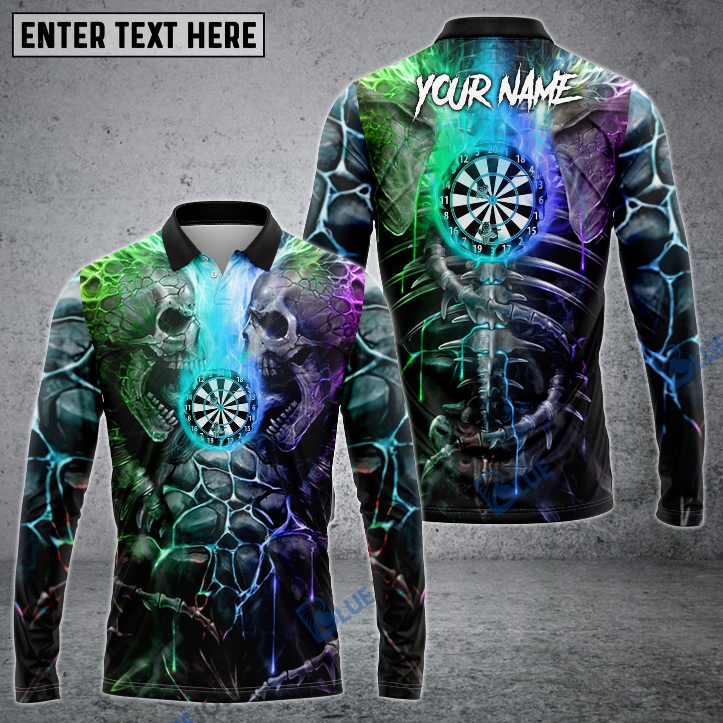 Frenzidea Dart Skull Rainbow Personalized Name 3D Shirt