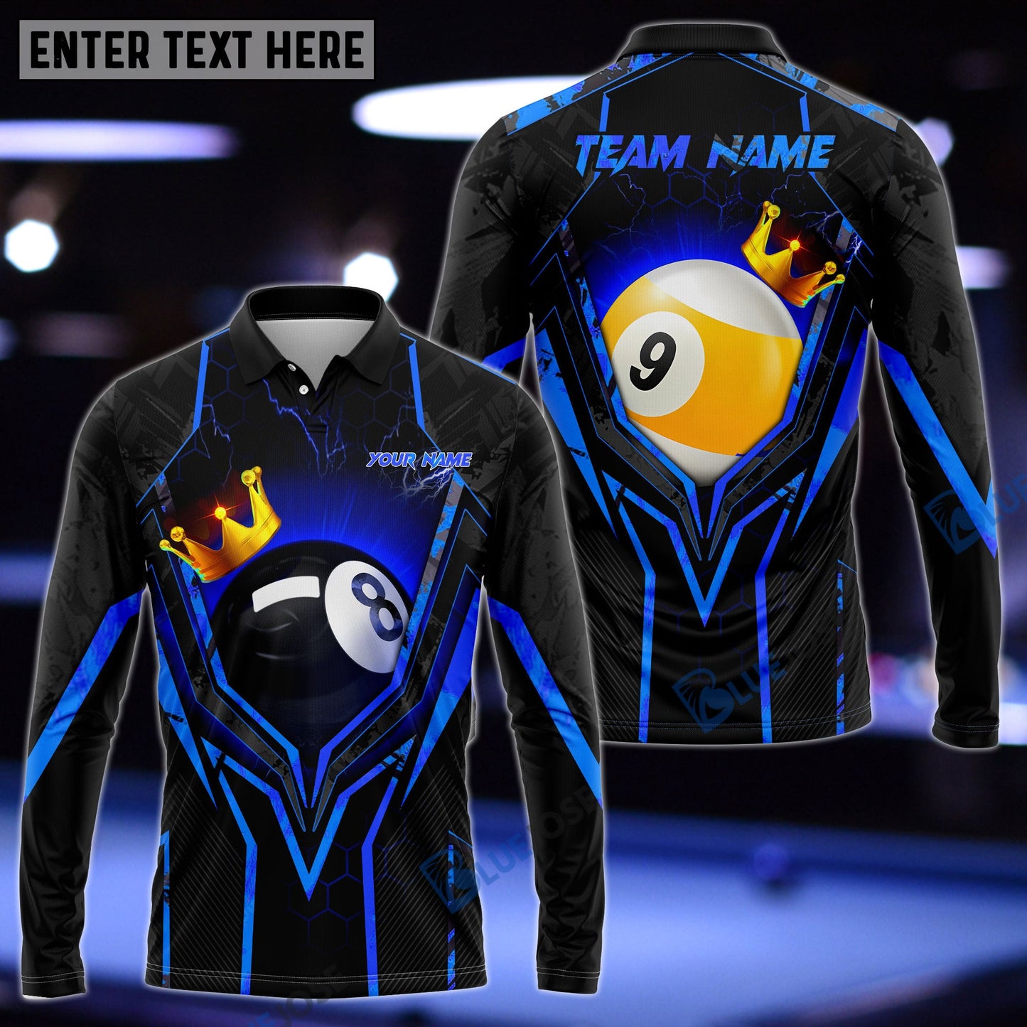 Frenzidea Billiards King 8-Ball & 9-Ball Personalized Name Shirt