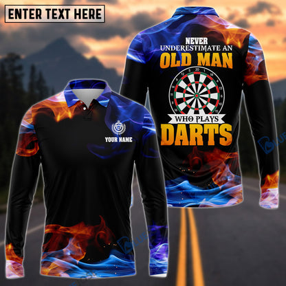Frenzidea Never Underestimate An Old Man Who Play Darts Personalized Name 3D Shirt