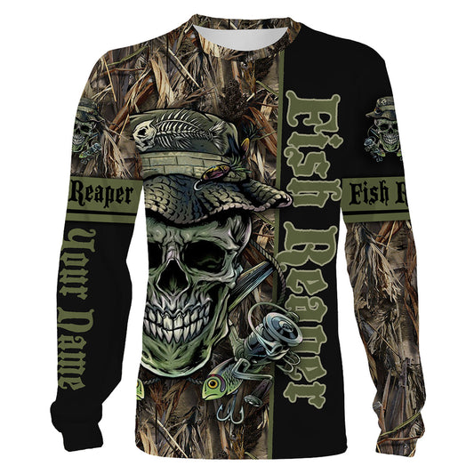 Frenzidea Halloween Fish Reaper Customize Name Fishing Shirts