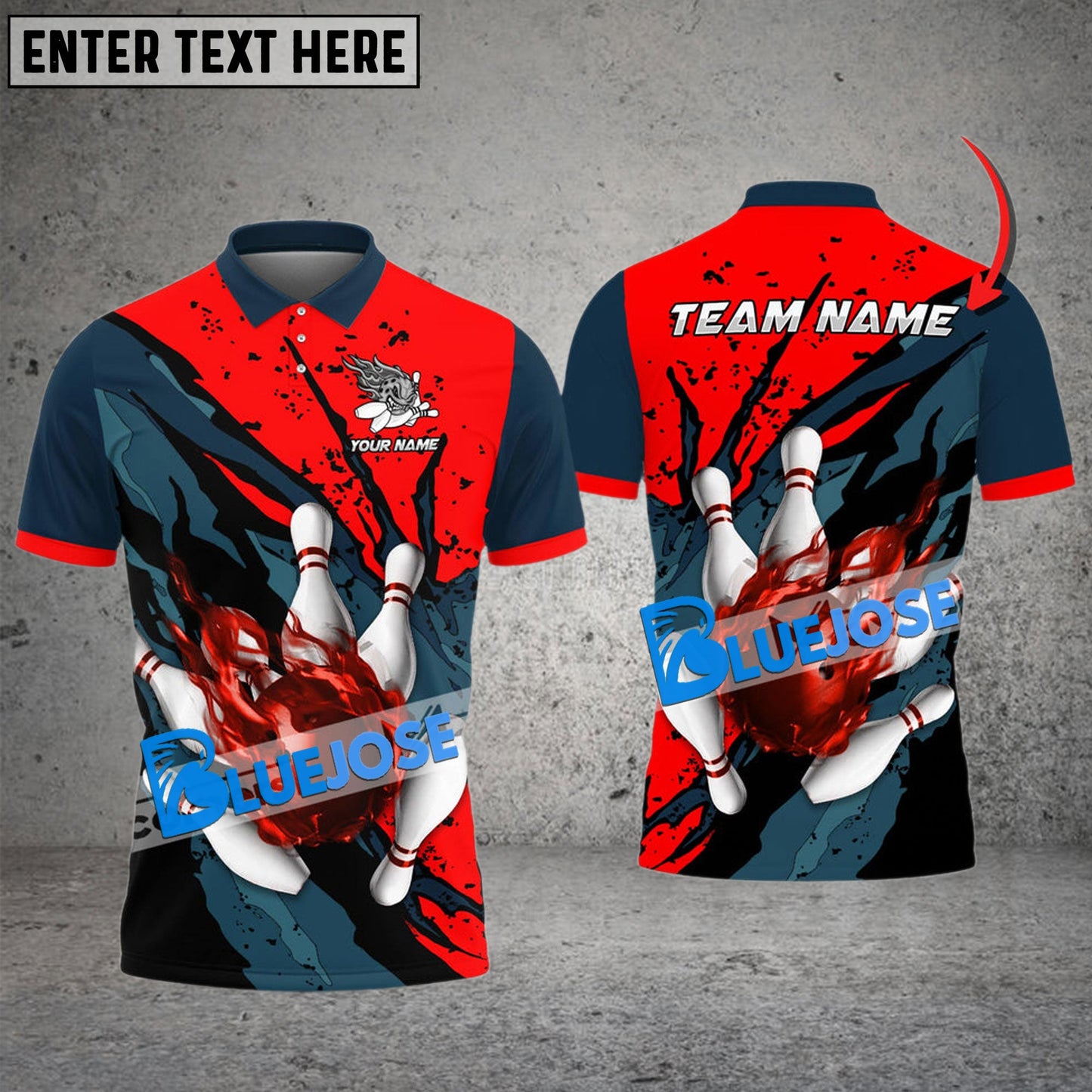 Frenzidea Bowling And Pins Abstract Grunge Customized Name 3D Shirt (4 Colors)