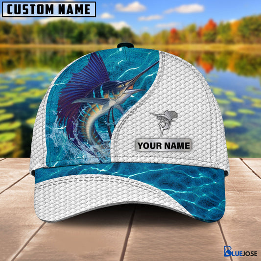 Frenzidea Custom Name Sailfish Fishing Blue Water Cap