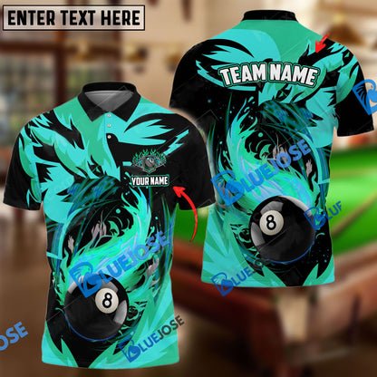 Frenzidea Billiards Fire Phoenix Personalized Name, Team Name Unisex Shirt ( 6 Colors )
