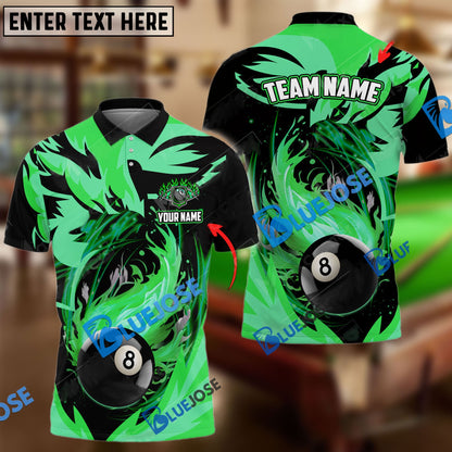 Frenzidea Billiards Fire Phoenix Personalized Name, Team Name Unisex Shirt ( 6 Colors )