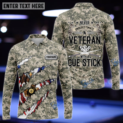 Frenzidea Billiard Veteran With A Cue Stick Personalized Unisex Shirt